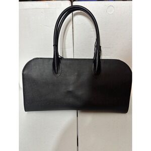 Claudia‎ Firenze Black Pebbled Leather Satchel Top Handle Bag Made in Italy NEW